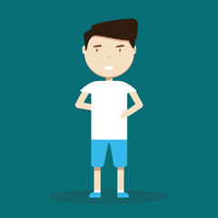 Character Boy Flat Design Vector illustration.