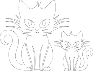 Cats in white background