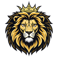Obraz premium Majestic Lion Head Illustration - Fierce Expression & Regal Design