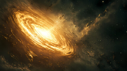 The glow of a distant nebula illuminates the cosmic void, its swirling colors a reminder of the eternal cycle of creation and destruction within the universe. Eternal Void. Illustration