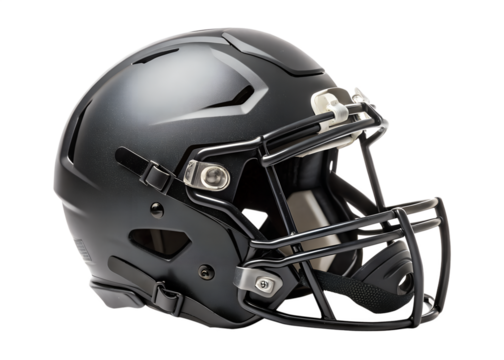 Modern black football helmet with sleek design and advanced features