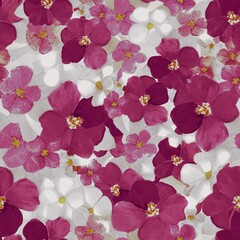 Vibrant Pink and White Floral Seamless Pattern Background