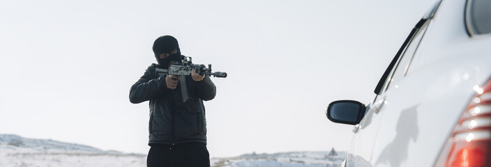 Criminal Using Weapon to Rob Civilians