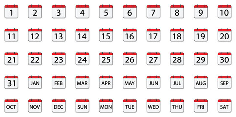 Calendar outline color, icon desgin Vector illustration.