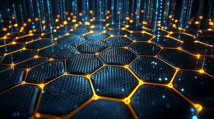 Fototapeta premium Futuristic Hexagon Network Abstract Background