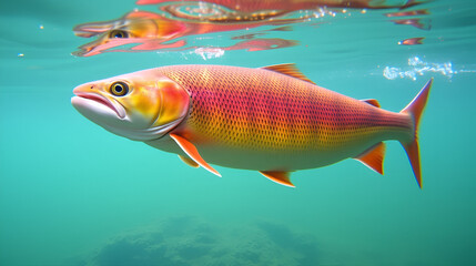 Fototapeta premium salmon underwater