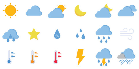Weather icon set, vector illustrator
