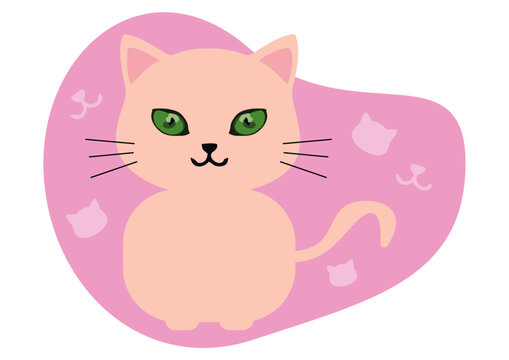 Gato simp&aacute;tico e feliz com seus olhos verdes