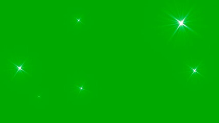 Fast twinkling stars animated background. Twinkling stars animation on green screen. Loop video
