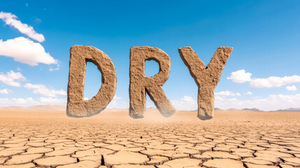 Dry desert land suffers from severe drought