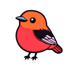 Obraz premium Colorful cartoon bird illustration with vibrant hues and distinct features, perfect for playful design projects