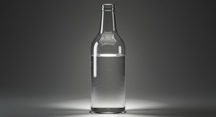 Water Refraction in Glass Bottle