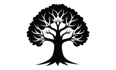 oak tree black icon shape silhouette
