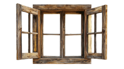 old wooden frame on transparent background