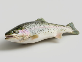 Naklejka premium Rainbow trout fish swimming in grey background