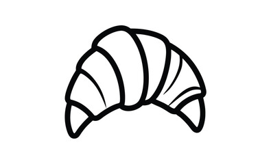 Croissant bakery pastry icon silhouette