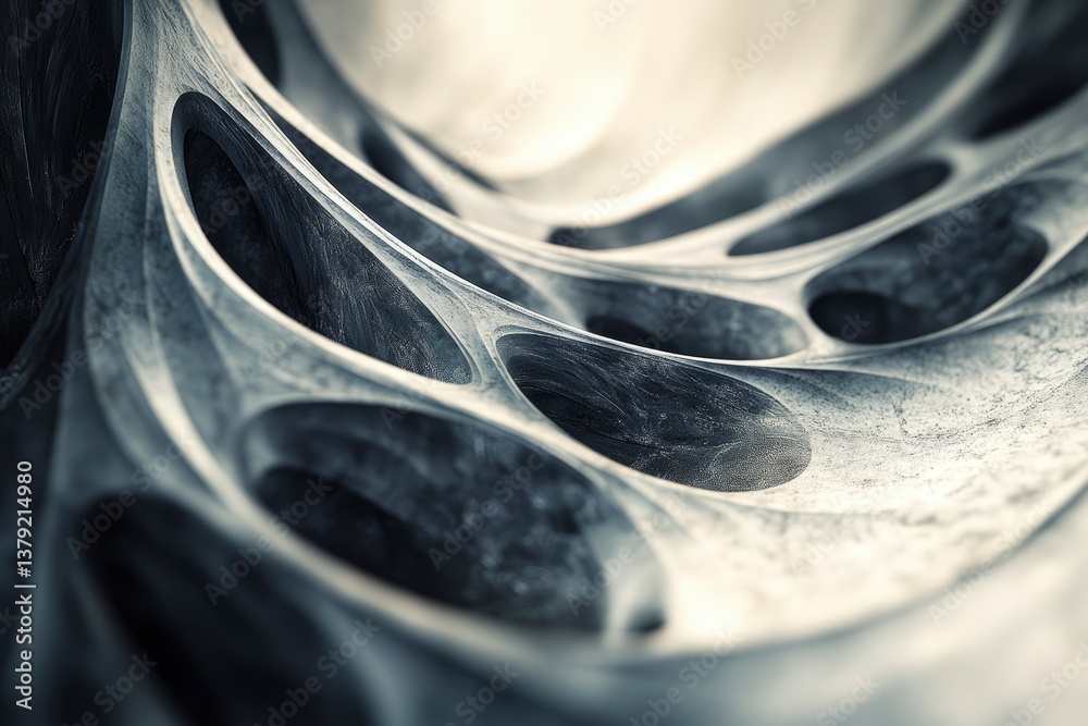 Fototapete abstract gray organic structure with repeating holes art design pattern