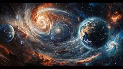 Earth in the Whirlwind of Cosmic Galaxies A Celestial Tapestry