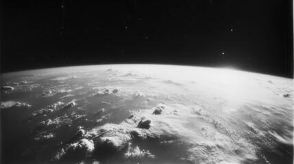 Earthrise A Black and White View of Planet Earth from Space