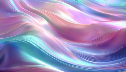 Obraz premium dreamy iridescent waves flowing gently pastel colors serene beauty