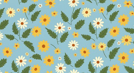 Daisies & Sky: A Summer Bloom AI Generated