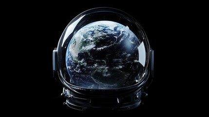 Earth Reflected in Astronaut Helmet Visor A Symbol of Space Exploration and Global Perspective