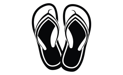 flip flops black vector icon silhouette