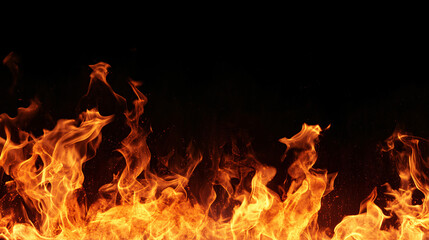 Obraz premium Fire flames on black background