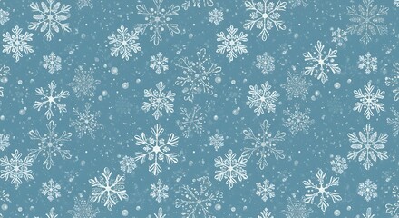 Serene Winter Wonderland Blue And White Snowflake Pattern AI Generated