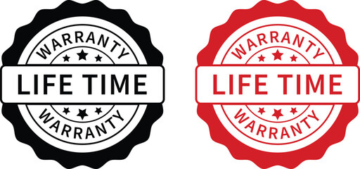 Warranty label. Life time 50 warranty band sign. Warranty stamp. Warranty logo. Warranty stamp vector.