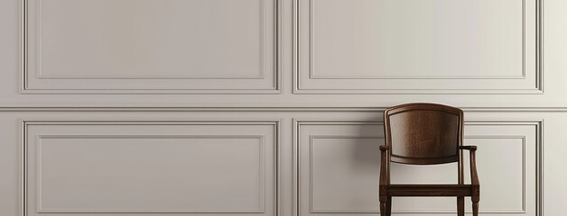 Vintage Chair Against Elegant Wall Panelling