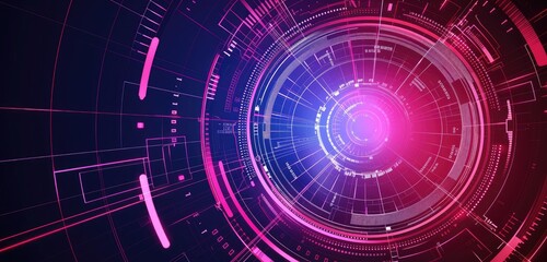 Fototapeta premium Abstract Futuristic Technology Tunnel Background