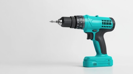 Blue Cordless Drill on White Background Showing Modern Design and Versatile Functionality for Home Improvement Projects