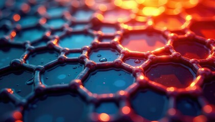 Obraz premium Interlocking hexagons forming honeycomb structure, grid, polygon