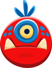 Fototapeta premium Halloween font punctuation period funny monster character. Spooky alien beast ABC alphabet special symbol, horror monster vector personage, English font punctuation sign or Halloween typeset element