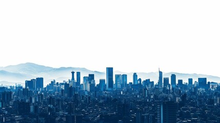 Fototapeta premium Bogota city skyline silhouette with iconic mountains and buildings in focus for commercial and urban use