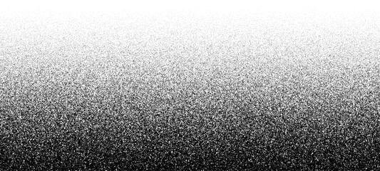 Noise dot grain background. Vector dotwork pattern. Densely dotted texture with subtle gradient. Black stipple sand effect. Abstract grunge monochrome surface, overlay with stochastic stipple spray
