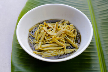 Bamboo shoot in tiliacora triandra juice