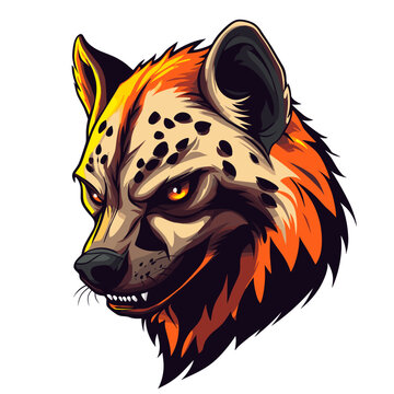 Vivid esports logo featuring a fierce wild hyena in side view design with bold colors