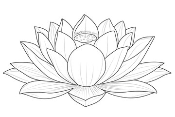 Obraz premium Lotus Flower Coloring Page for Kids