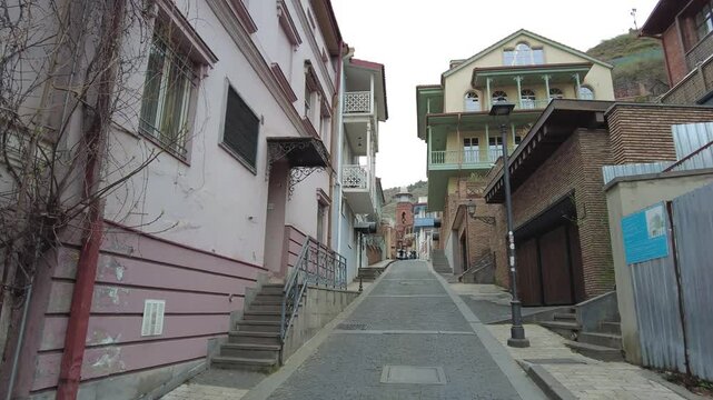 Botanikuri Street with hotels and Juma Mosque at the background, Tbilisi