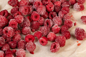 frozen sweet red raspberries for long-term storage