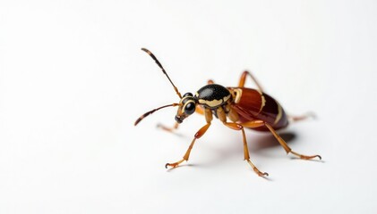 Close-up of single insect on pure white background, closeup, wildlife