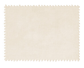Postage stamp with blank sepia paper design space on transparent background	