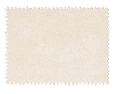 Postage stamp with blank sepia paper design space on transparent background	