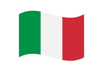 Waving Italian Flag flat vector illustration.	
