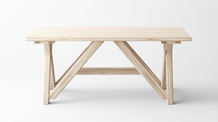 Modern Minimalist Wooden Table with Simple Design on Light Background for Contemporary Decor Spaces