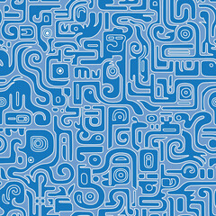 Abstract mosaic pattern painted in bright colors from geometric shapes drawn by hand.Seamless background.	
