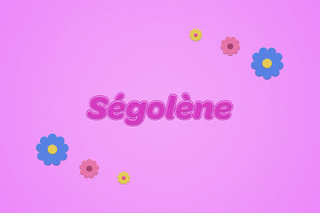 S?gol?ne female girl name illustration in pink with blossoms, flowers © lhphotos
