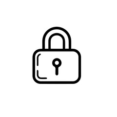 Simple padlock icon illustration on a white background  